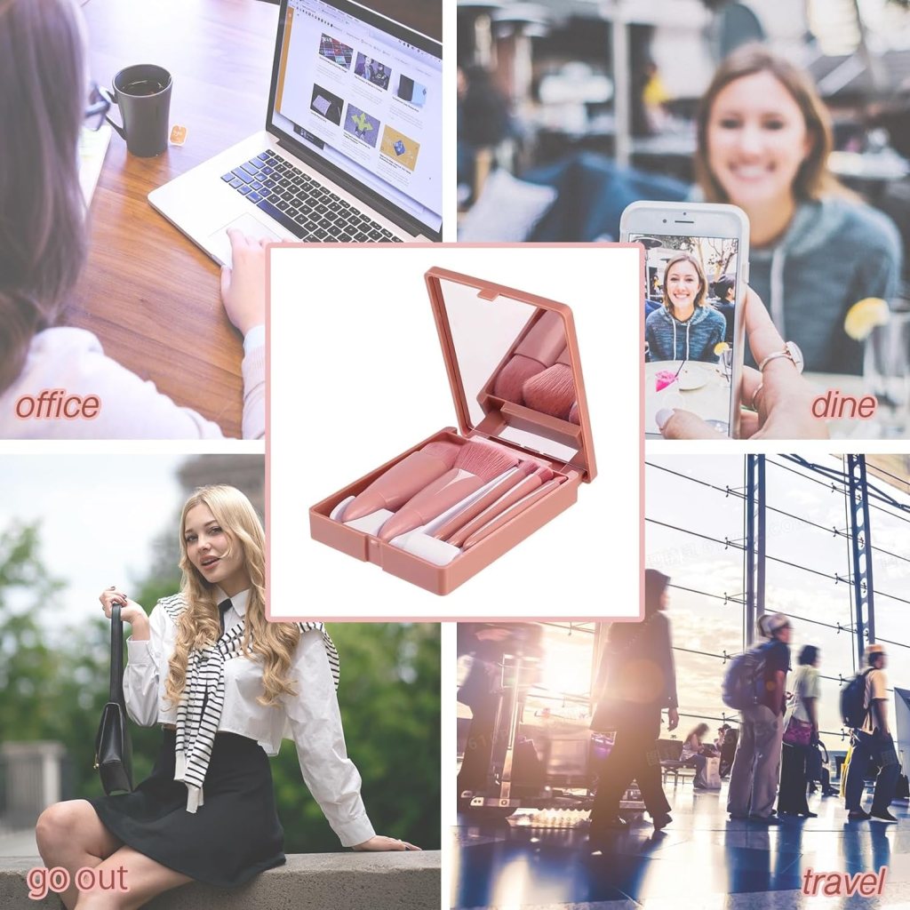 Makeup Brush Set With Mirror Case Beauty Products - Image 4