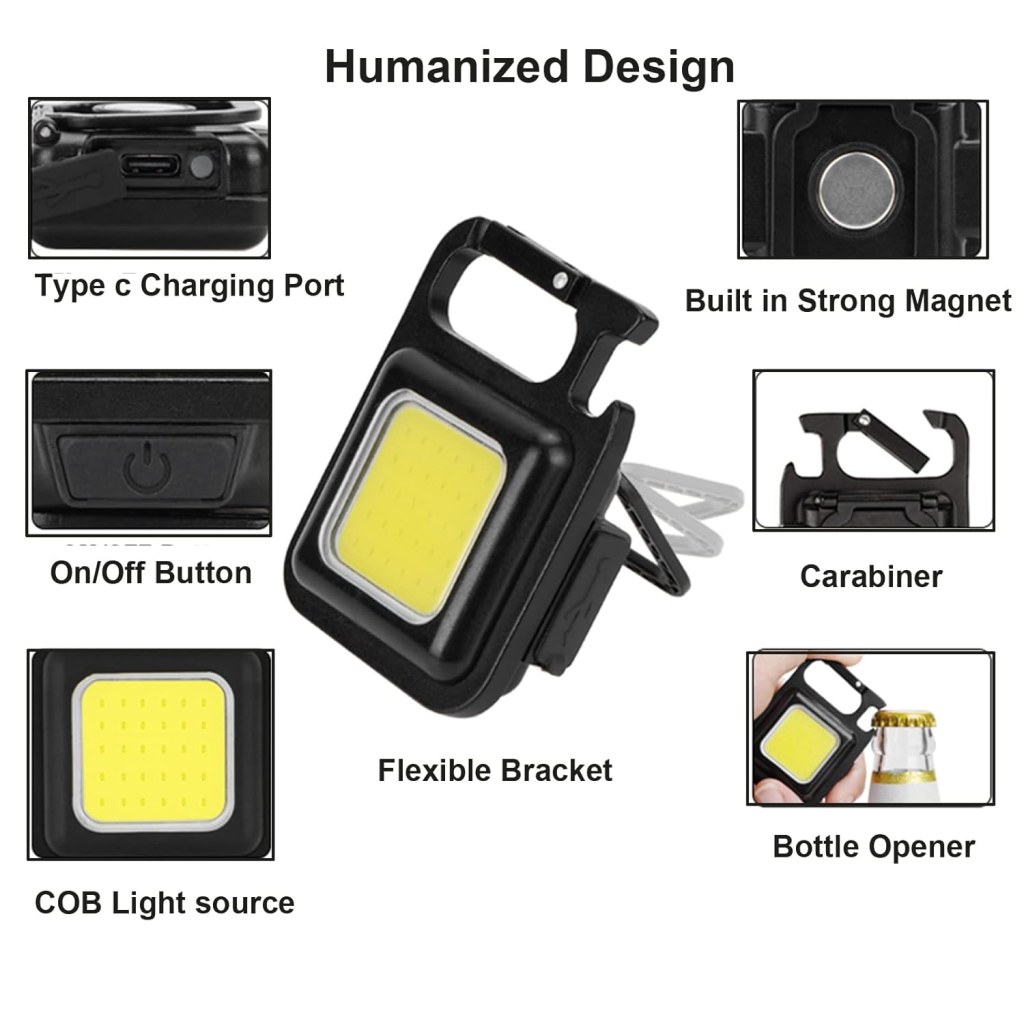 Rechargable LED Cob Keychain Light Outdoor - Image 4